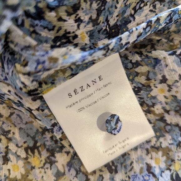 Sezane Tianna Shirt In Blue Floral Size 38 / US 6 / M - Picture 10 of 12